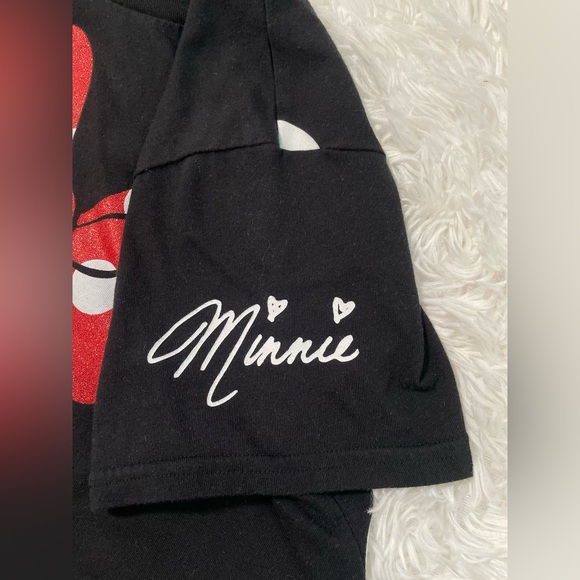 Disney Parks Minnie Mouse Vacation Winking Polka Dot Back Glitter Top Shirt XL - Picture 4 of 7